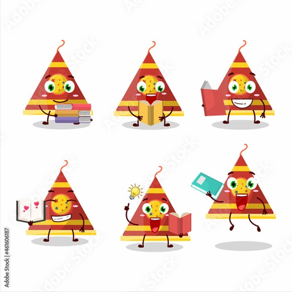 Fototapeta A picture of firecracker smoke cone cartoon character concept reading an amusing book