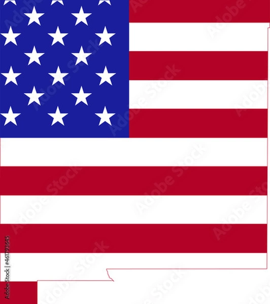 Fototapeta Simple flat US flag map of the Federal State of New Mexico, USA