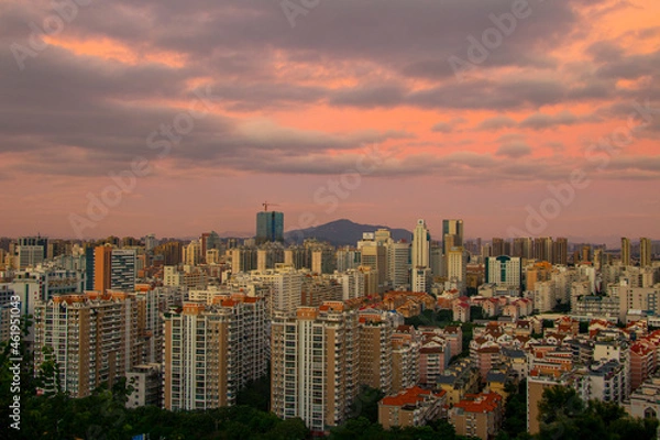 Fototapeta Morning panorama of Quanzhou, China.