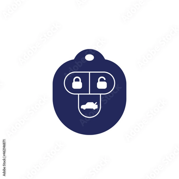 Fototapeta smart car key with icon on white, vector