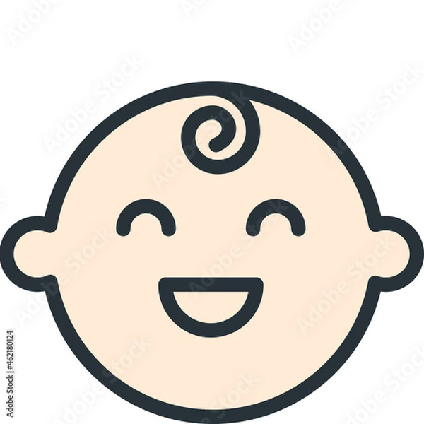 Fototapeta baby boy smile icon vector. nursery concept.