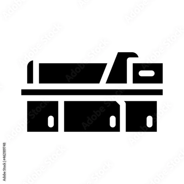 Fototapeta metal material part production factory machine glyph icon vector. metal material part production factory machine sign. isolated contour symbol black illustration