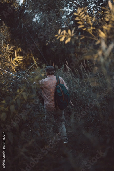 Fototapeta fisherman in a jungle 