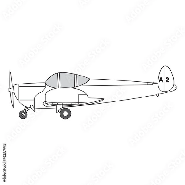 Fototapeta plane vector illustration isolated on a white background in EPS10