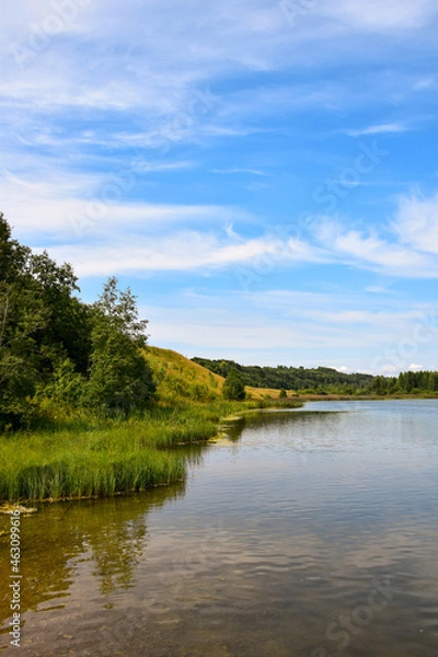 Fototapeta landscape with river and sky