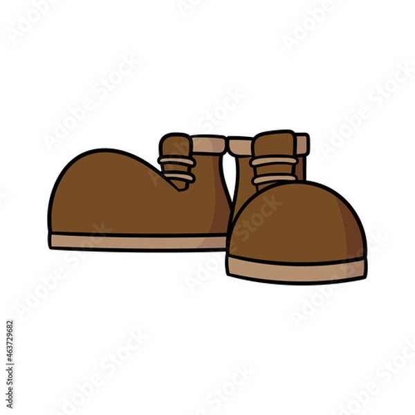 Fototapeta Cartoon Pair of Work Boots Vector Illustration