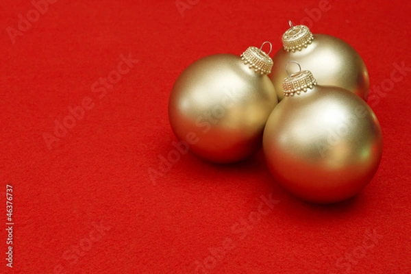 Obraz christmas background with gold balls