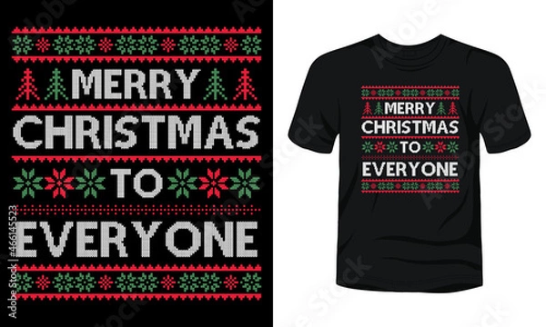 Fototapeta "Merry Christmas to everyone" Ugly Christmas sweater design.