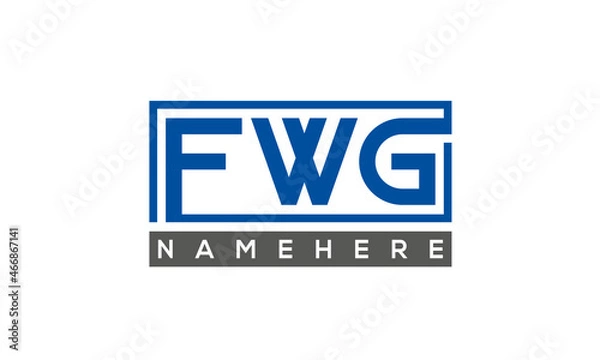 Fototapeta FWG Letters Logo With Rectangle Logo Vector