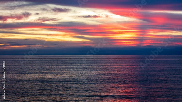 Fototapeta Sunset at the Del Mar beach, San Diego, California