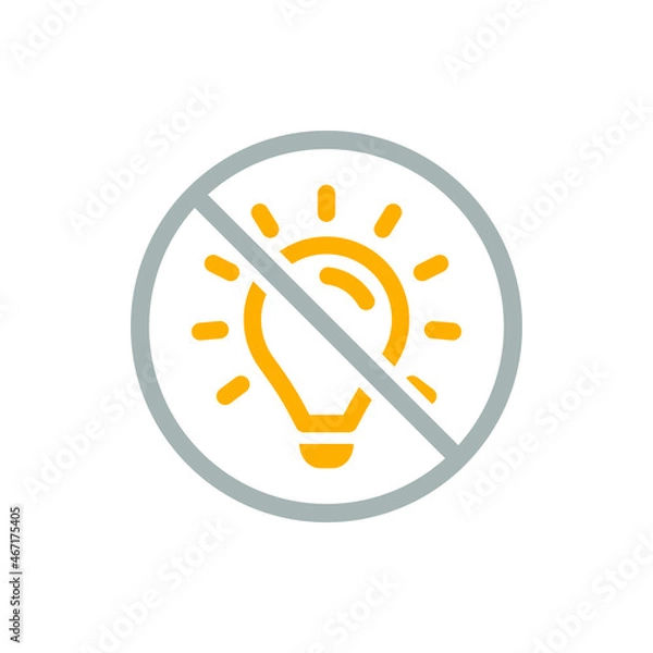 Fototapeta No lights. Energy crisis icon concept isolated on white background. Vector illustration