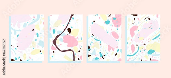 Fototapeta a4 vector background set with   
 colorful grunge splash design