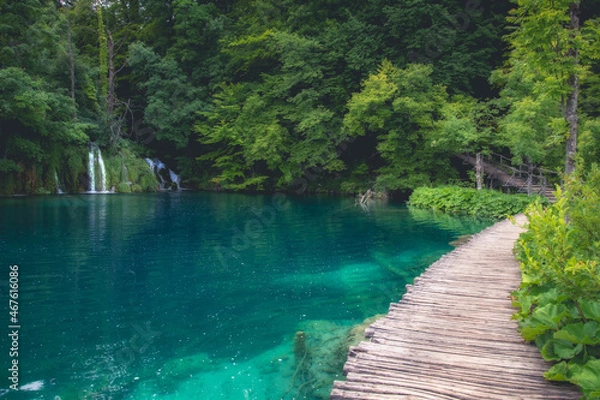 Fototapeta Kozjak jezero, falls of the upper lakes, Plitvice Lakes National Park