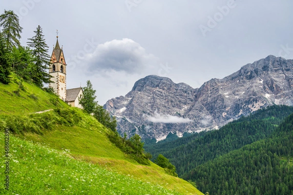 Fototapeta Saint Barbara Church in La Val