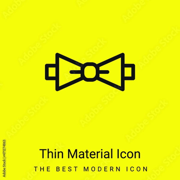 Fototapeta Bow Tie minimal bright yellow material icon