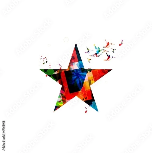 Fototapeta Colorful vector star