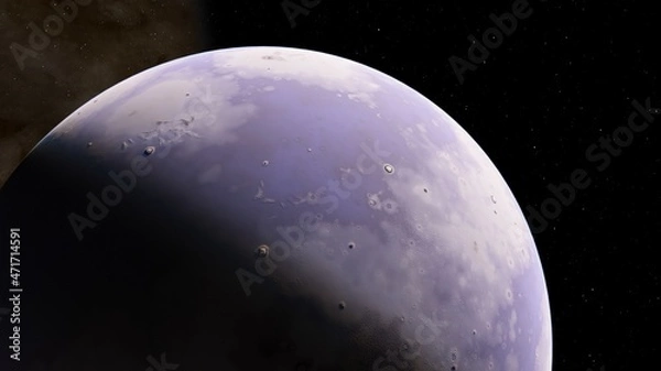 Fototapeta planet suitable for colonization, earth-like planet in far space, planets background 3d render