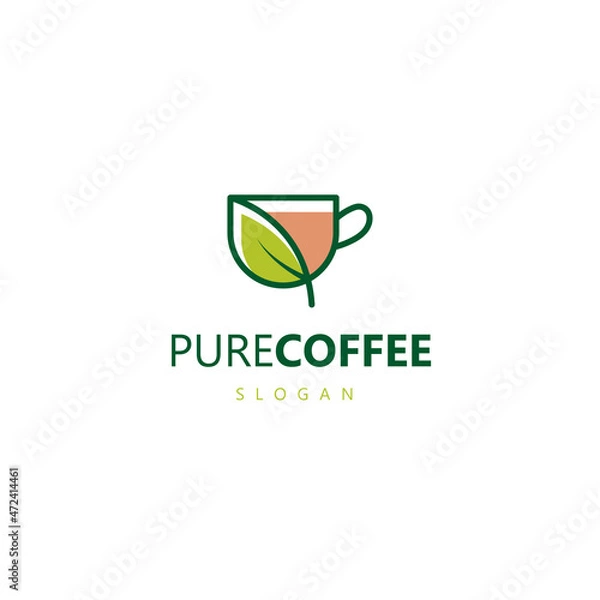 Fototapeta Pure coffee logo design