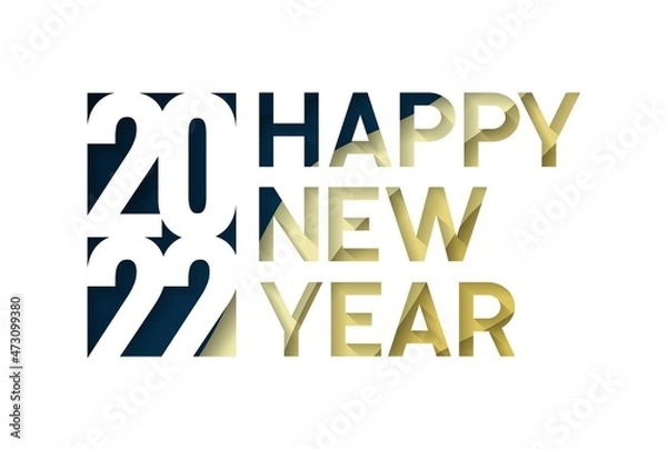 Fototapeta 2022 New Year with color wave. Greeting Happy New Year Gradient with Space for Text