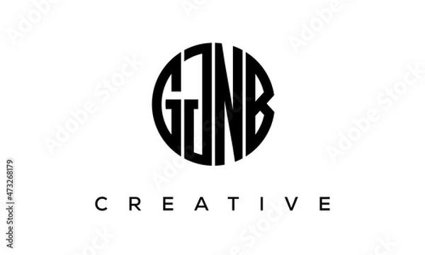 Fototapeta Letters GJNB creative circle logo design vector, 4 letters logo