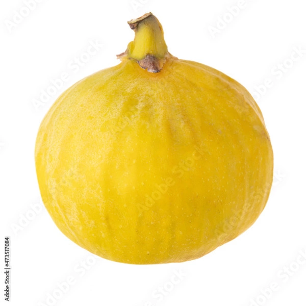 Fototapeta single fresh yellow fig isolated on white