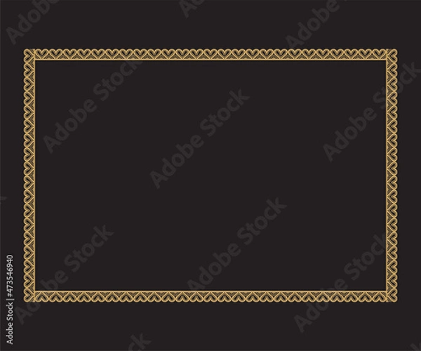 Fototapeta artistic creative golden heart border