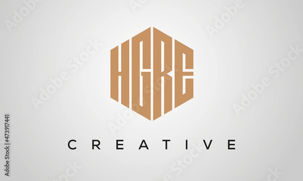 Fototapeta letters HGRE creative polygon hexagon logo victor template