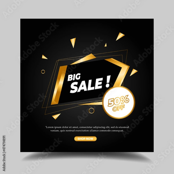 Fototapeta Big Sale square social media post collection design template