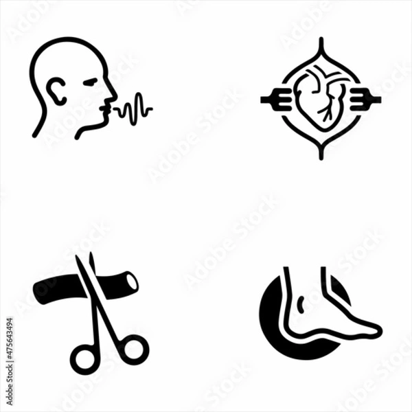 Fototapeta Medical And Treatment Black Icon Set 5