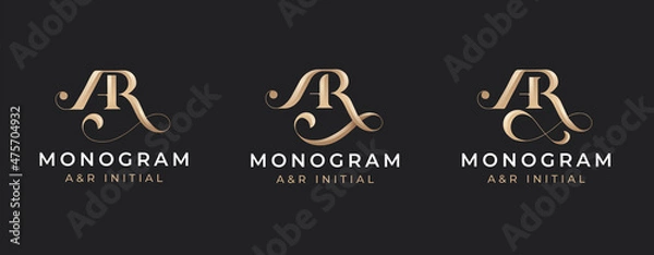 Fototapeta letter a r monogram serif logo