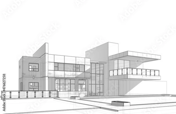 Fototapeta sketch of building