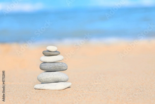 Fototapeta Balance concept: zen stones stacked together