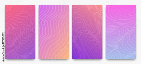 Fototapeta Modern colorful gradient background with wave lines