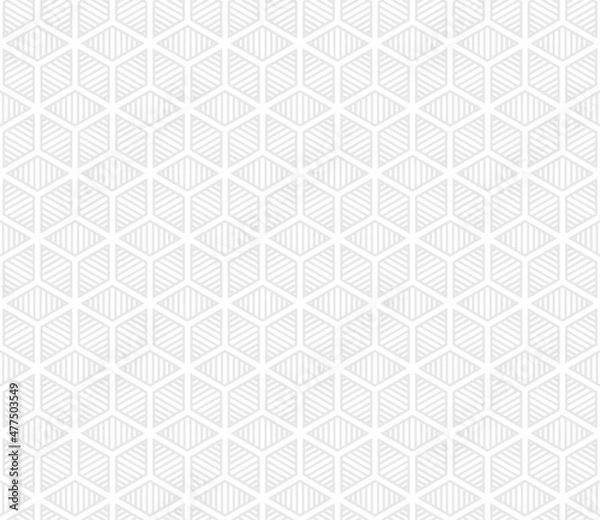 Fototapeta WHITE VECTOR SEAMLESS BACKGROUND WITH GRAY DIAMONDS