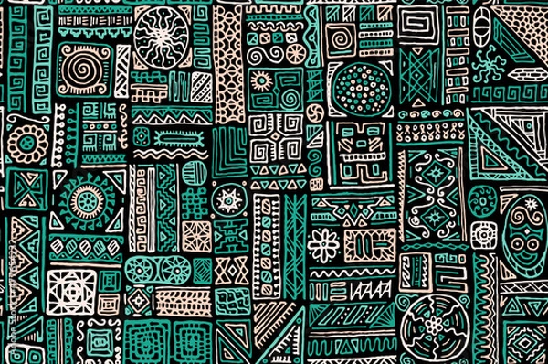 Fototapeta Traditional african vector seamless pattern design