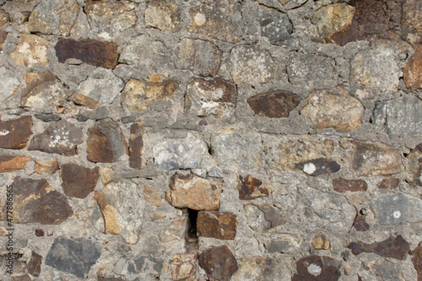 Fototapeta Antiguo muro de piedra gris, al aire libre