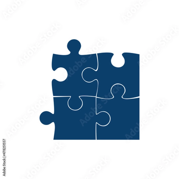 Fototapeta Puzzle icon. Puzzle logo isolated on white background