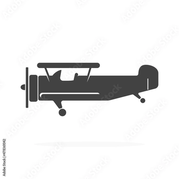 Obraz Light Aircraft Icon Silhouette Vector Illustration