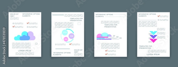 Fototapeta Cards for business data visualization