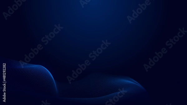 Fototapeta Abstract dot blue wave gradient texture technology background.