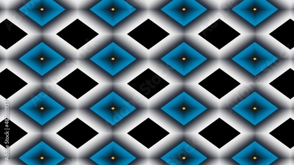 Fototapeta Blue and white square design abstract with black background