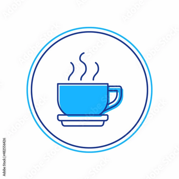 Fototapeta Filled outline Coffee cup icon isolated on white background. Tea cup. Hot drink coffee. Vector