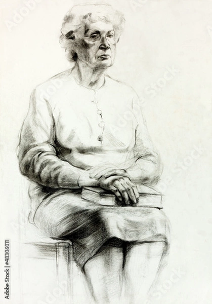 Fototapeta Drawing of a woman