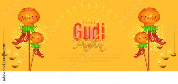 Fototapeta Gudi Padwa- VECTOR ILLUSTRATION OF Gudi Padwa. VECTOR 