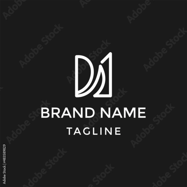 Fototapeta Minimal elegant monogram art logo. Outstanding professional trendy awesome artistic W WW WD DW initial based Alphabet icon logo. Premium Business logo. White color on black background