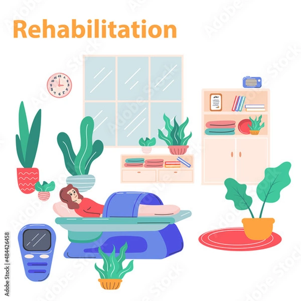 Fototapeta Physiotherapy Composition Illustration