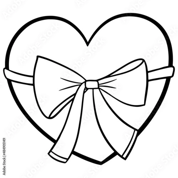 Fototapeta Valentine heart Hand Doodle Outline design