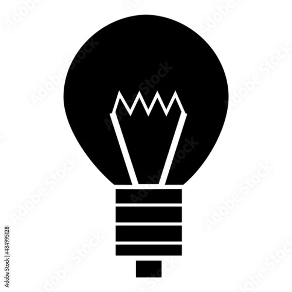 Fototapeta Lightbulb Flat Icon Isolated On White Background