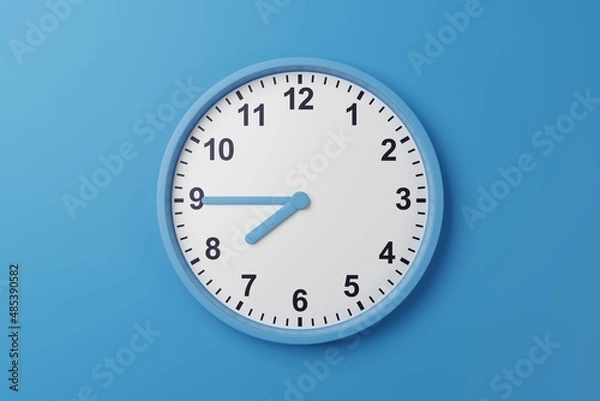 Fototapeta 07:45am 07:45pm 07:45h 07:45 19h 19 19:45 am pm countdown - High resolution analog wall clock wallpaper background to count time - Stopwatch timer for cooking or meeting with minutes and hours