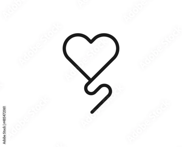 Fototapeta Heart line icon. Vector symbol in trendy flat style on white background. Love sing for design.